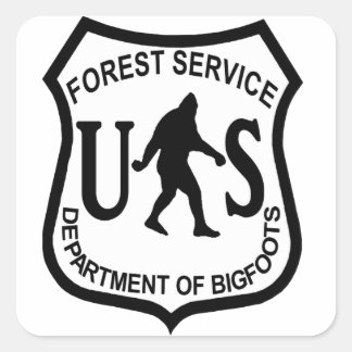 Bigfoot US Forest Service Fyrkantigt Klistermärke