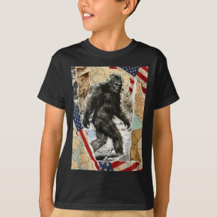 Bigfoot usa amerikansk flagga sasquatch patriotisk t shirt