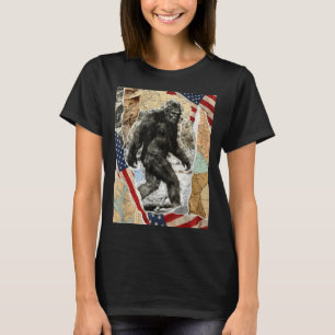 Bigfoot usa amerikansk flagga sasquatch patriotisk t shirt