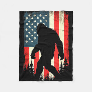 Bigfoot usa flag patriotisk fjärde juli fleecefilt