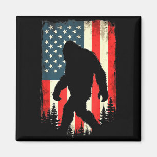 Bigfoot usa flag patriotisk fjärde juli magnet