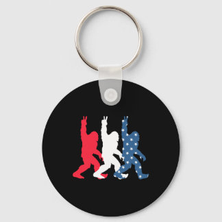 Bigfoot USA flagga - Independence day - Patriotic Nyckelring