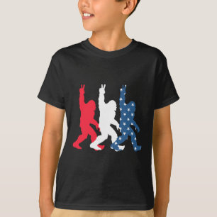 Bigfoot Usa Flagga - Självständighetsdagen - Patri T Shirt