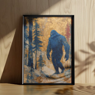 Bigfoot Väggkonst Affisch Tryck Målning Estetisk
