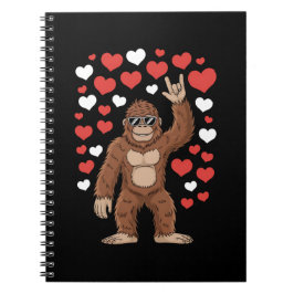 Bigfoot Valentines day Funny Hearts Sasquatch Anteckningsbok