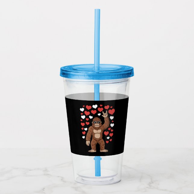 Bigfoot Valentines day Funny Hearts Sasquatch Take Away Mugg (Framsida)