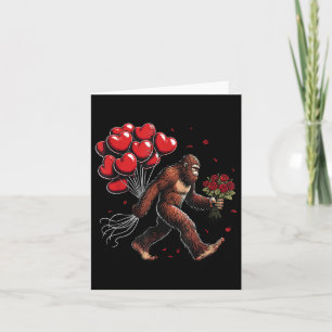 Bigfoot Valentines day Funny Sasquatch Hearts Kärl Kort