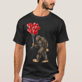 Bigfoot Valentines day Funny Sasquatch Hearts Kärl T Shirt