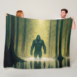 Bigfoot vandrar genom Louisianas träskvatten Fleecefilt