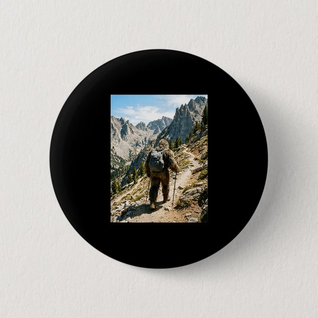 Bigfoot vandring rolig sasquatch backpacking knapp (Framsida)