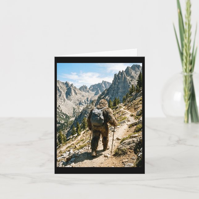 Bigfoot vandring rolig sasquatch backpacking kort (Framsida)