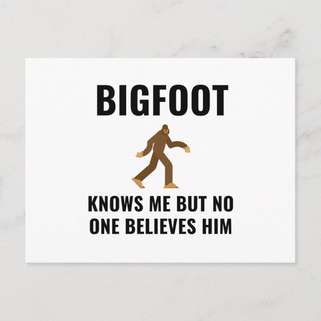 BIGFOOT VET MIG MEDDELANDE VYKORT (Framsida)