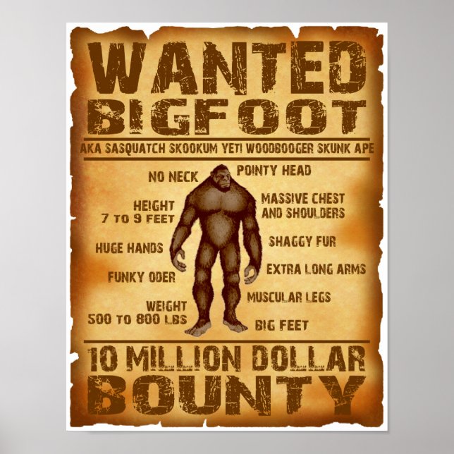 Bigfoot ville Poster 10 miljoner dollar (Framsidan)