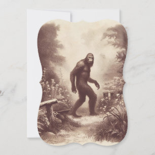 Bigfoot Vintage Illustration Folklore-platta kort