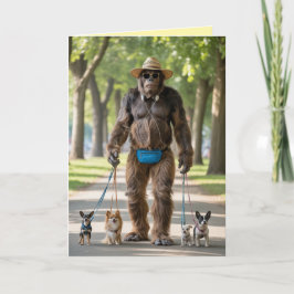 Bigfoot Walkin' the Dog Card Helgkort