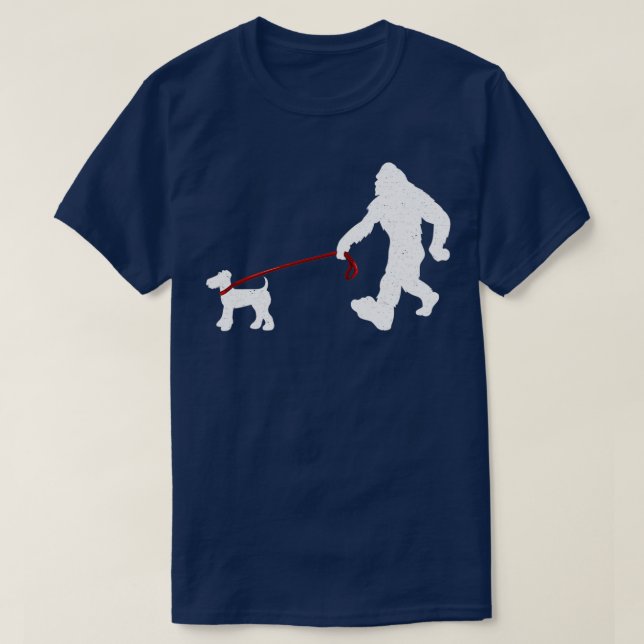 Bigfoot Walking Airedale Terrier Funny Bigfoot amp T Shirt (Design framsida)
