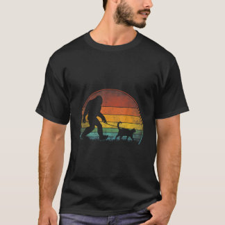 Bigfoot Walking Cat Sasquatch Black Cat Lover Gift T Shirt