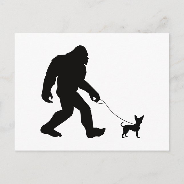 Bigfoot Walking Chihuahua Vykort (Framsida)