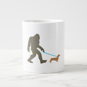 Bigfoot Walking Dachshund Sasquatch Doxie Hund Gif Jumbo Mugg