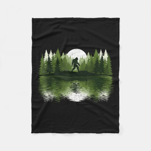 Bigfoot Walking Forest Sasquatch Woods Parks Men W Fleecefilt (Framsidan)