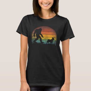 Bigfoot Walking Fransk Bulldog Sasquatch Hund älsk T Shirt