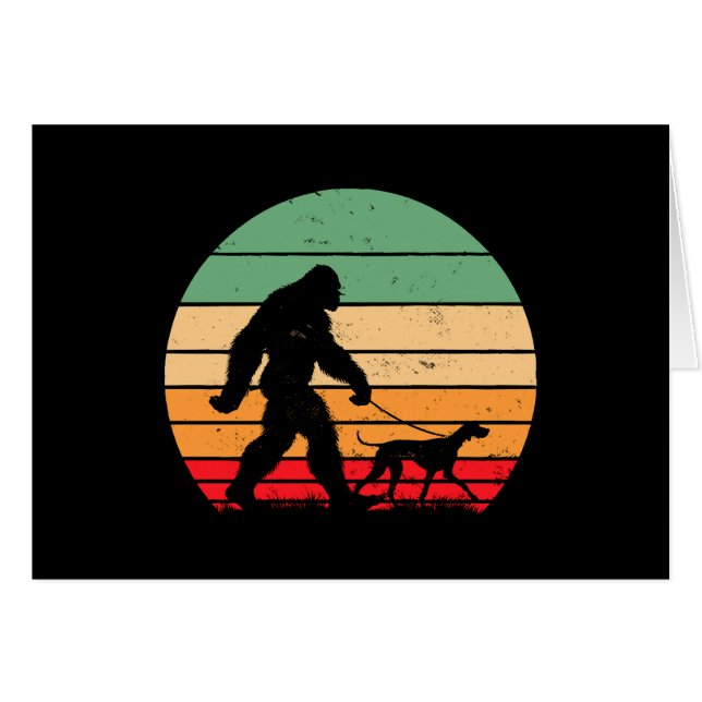Bigfoot Walking German Shorthar Pointer Hund Vin Hälsningskort (Framsidan Horizontal)