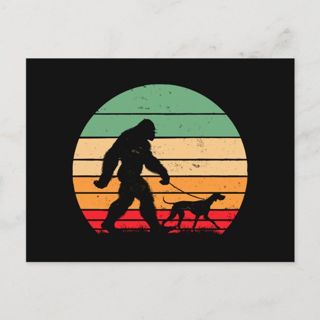 Bigfoot Walking German Shorthar Pointer Hund Vin Vykort (Framsida)