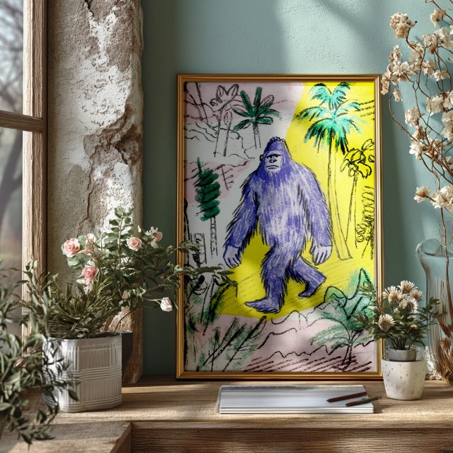Bigfoot Walking Poster Print Wall Art (Skapare uppladdad)