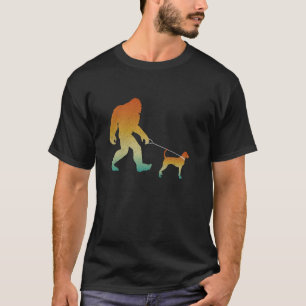 Bigfoot Walking Redbone Coonhound Funny Sasquatch T Shirt