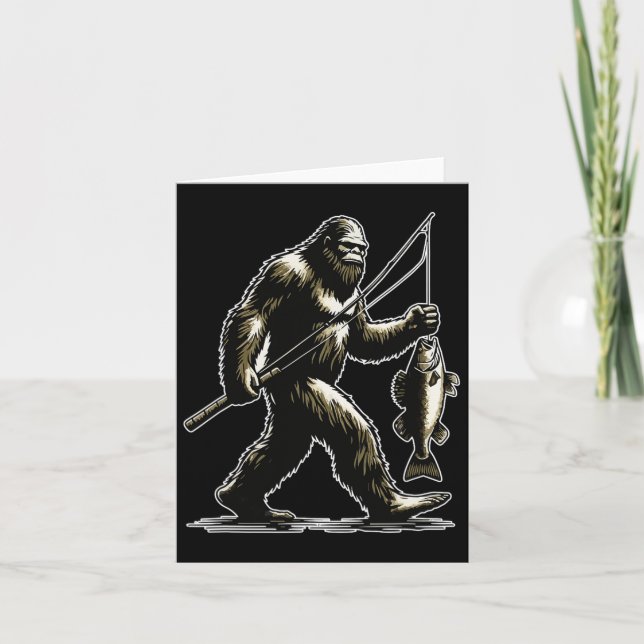 Bigfoot Walleye Hunting Angler Sasquatch Walleye F Kort (Framsida)