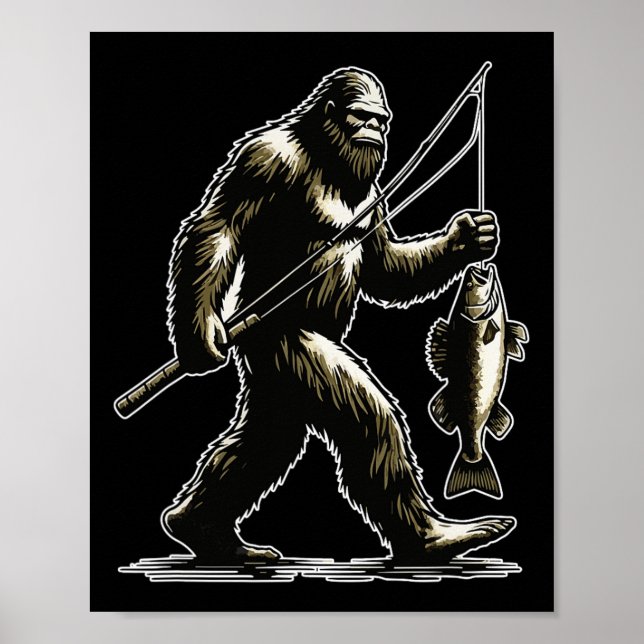 Bigfoot Walleye Hunting Angler Sasquatch Walleye F Poster (Framsidan)