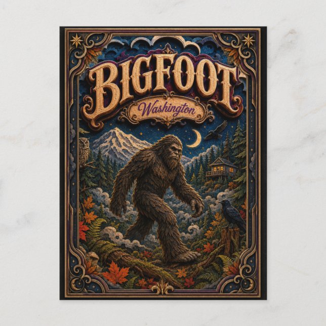 Bigfoot Washington Popcut Legends Vykort (Framsida)