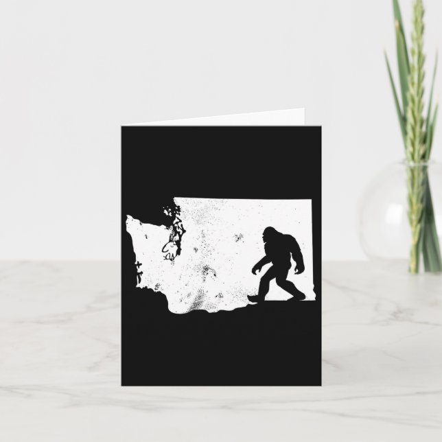 Bigfoot Washington State Karta Sasquatch Manar Wom Kort (Framsida)