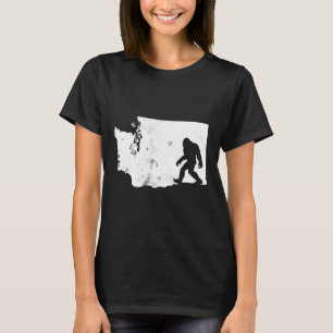 Bigfoot Washington State Karta Sasquatch Manar Wom T Shirt