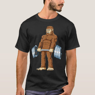 Bigfoot Weightlyftande Muscle Gym Bigfoot Lyiting T Shirt