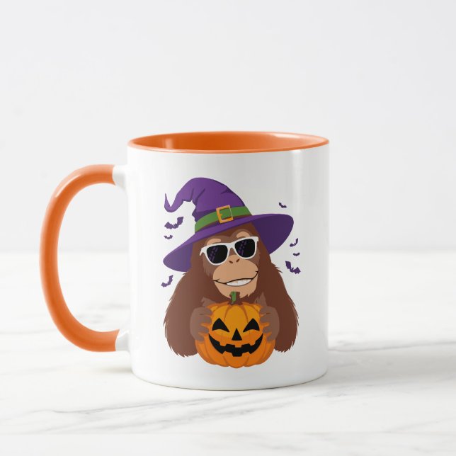 Bigfoot Witch with Pumpkin Halloween Mugg (Vänster)