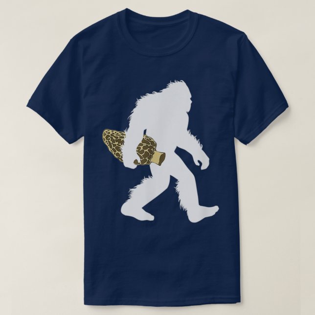 Bigfoot with Morel Mushroom asquatch Fungi T Shirt (Design framsida)