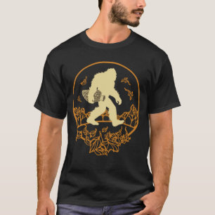 Bigfoot with Morel Mushroom Woodland Forest Sasqua T Shirt