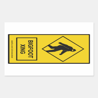 Bigfoot Xing (Gult)-etikett Rektangulärt Klistermärke