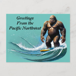 Bigfoot Yeti Hälsning från Stillahavsområdet nordv Vykort