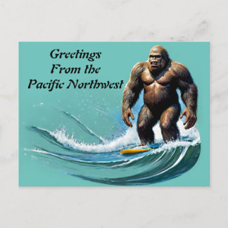 Bigfoot Yeti Hälsning från Stillahavsområdet nordv Vykort