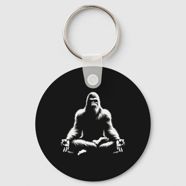 Bigfoot Yoga Pose Sasquatch Meditation  Nyckelring (Framsida)