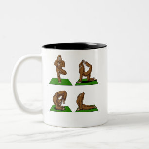 Bigfoot Zen Yoga Poses Funny Fantasy Två-Tonad Mugg