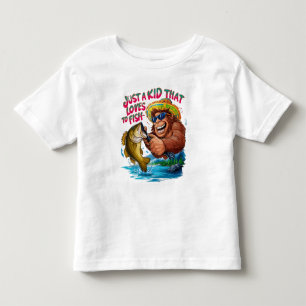 Bigfoots är bara ett barn som kärlek fiskar. t shirt