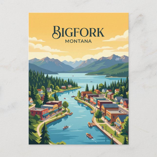 Bigfork, Montana Vykort (Framsida)