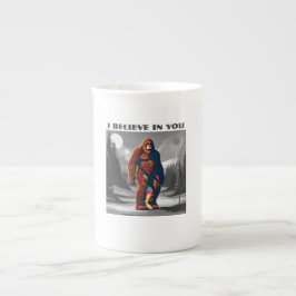 Bigfots godkännandeförsegling benporslin mugg