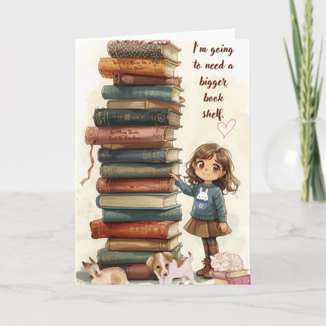 Bigger Bookshelf Greeting Card Kort (Framsida)