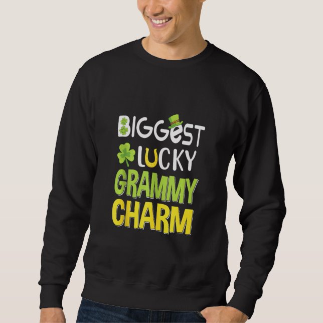 Biggest Lucky Grammy Charm St patricks day Lång Ärmad Tröja (Framsida)