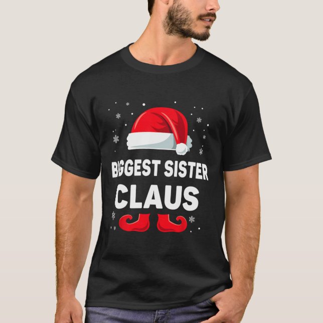 Biggest Sister Claus julmatchning Familj Gro T Shirt (Framsida)