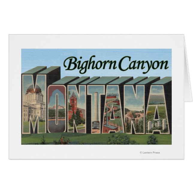 Bighorn Canyon, Montana - Large Brev Scenes Hälsningskort (Framsidan Horizontal)